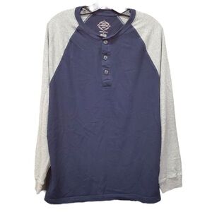 St. John’s Bay Legacy Henley, shirt navy blue gray sleeves XL